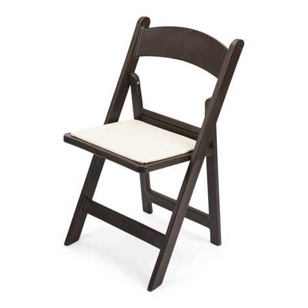 ATLAS COMMERCIAL PRODUCTS TitanPRO™ Dark Brown Resin Folding Chair with Ivory Pad RFC6DBRIV